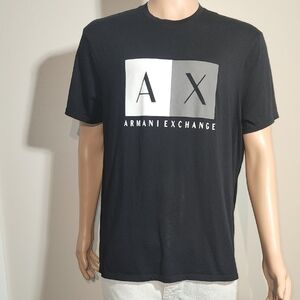 Armani Exchange Black Short Sleeve Tee with Iconic Logo